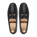 Saltash - Men's Black Pebble Grain Leather Driver Shoe