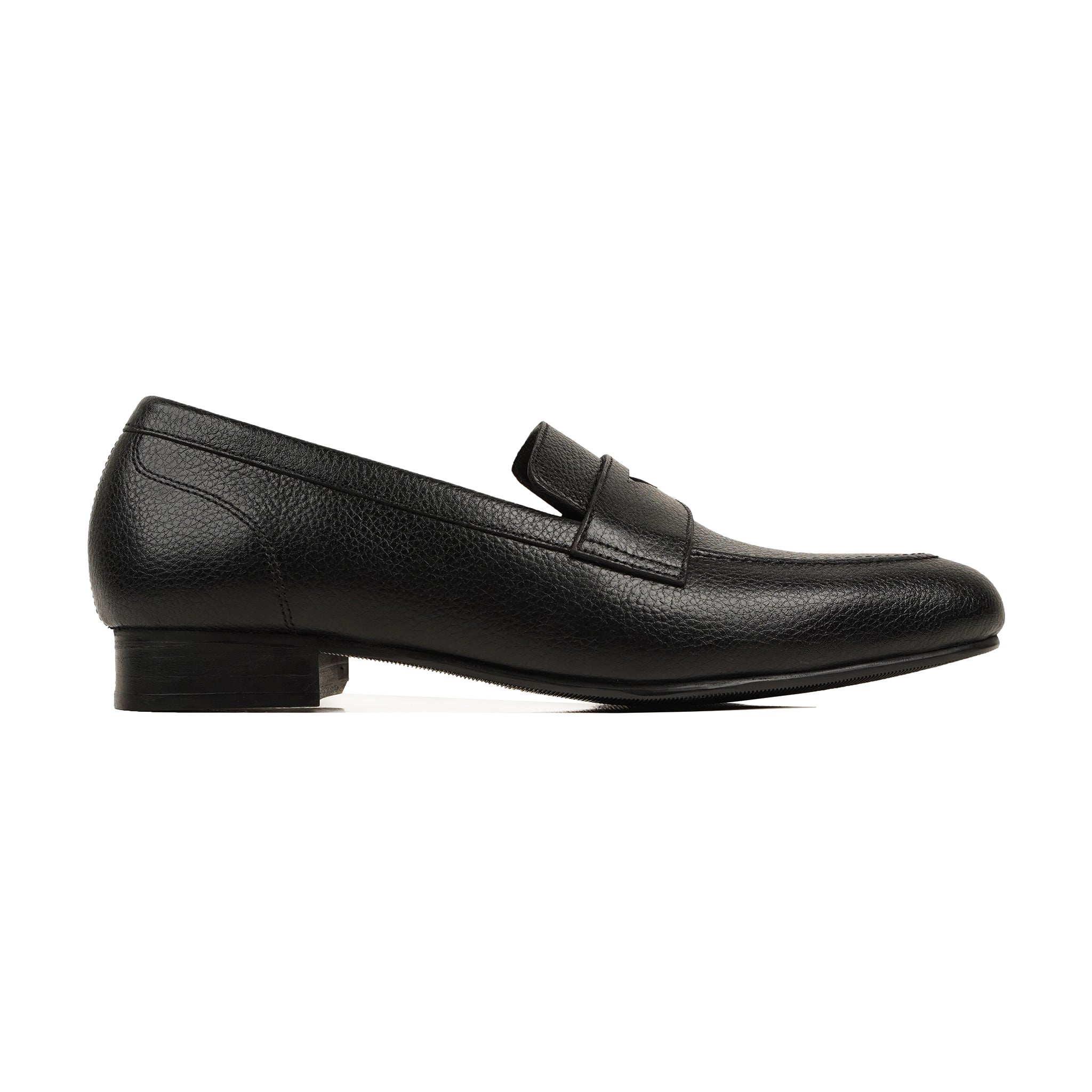 Seth - Men's Black Pebble Grain Leather Loafer