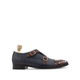 Shiloh - Men's Black Pebble Grain and Brown Patina Calf Leather Double Monkstrap