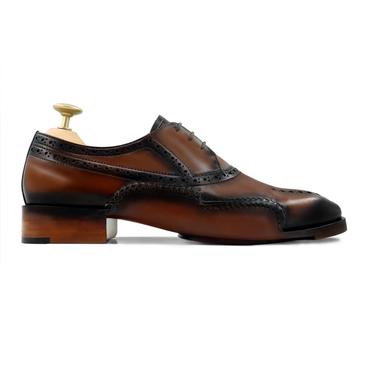 Shuriken - Men's Burnished Tan Calf Leather Oxford Shoe - Goodyear Welted