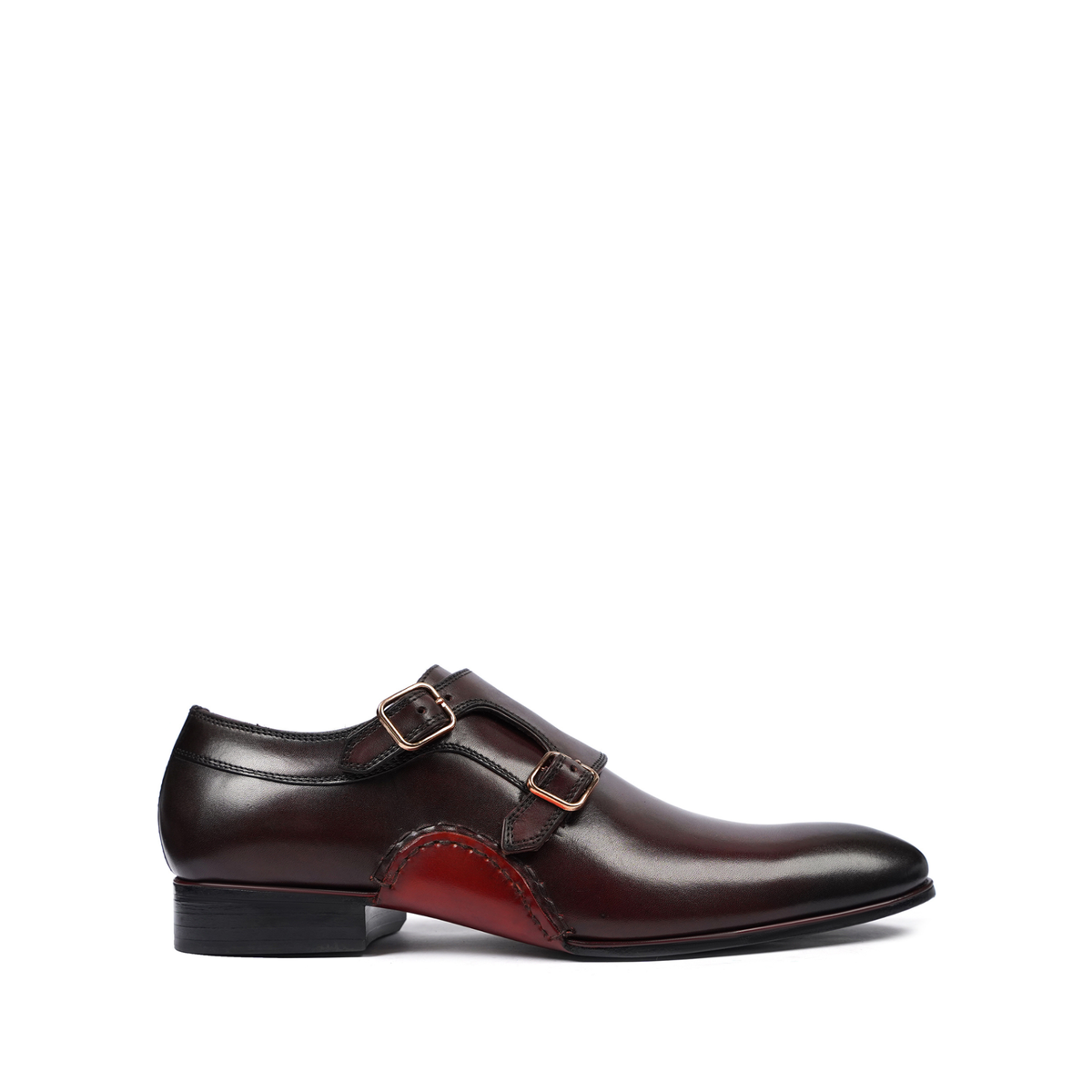 Steaphan - Men's Oxblood Patina Calf Leather Double Monkstrap