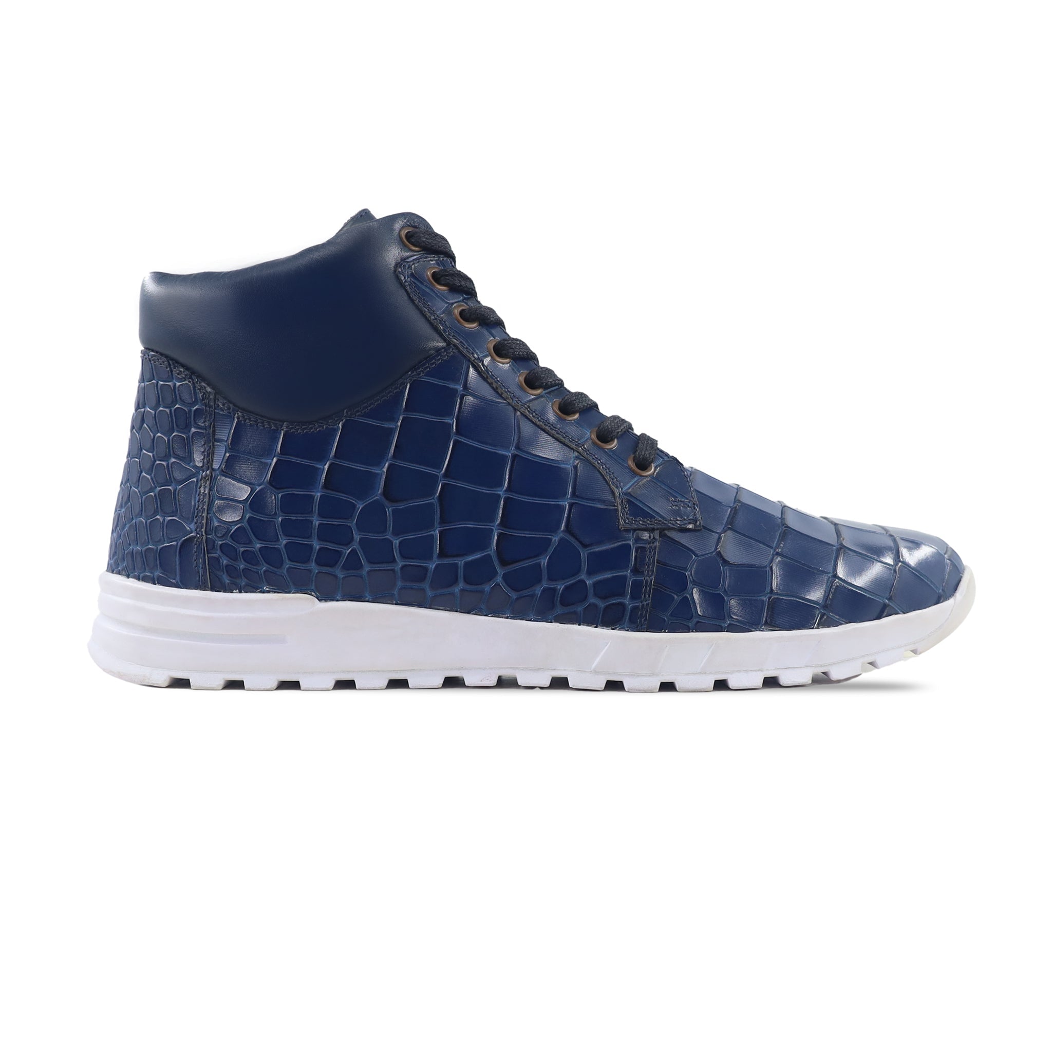 Steve - Men's Blue Calf Leather Jogger