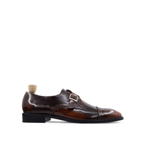 Strombus - Men's Burnished Brown Box Leather High Shine Single Monkstrap