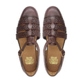 Gladiator - Men's Reddish Brown Calf and Hand Woven Calf Leather Sandal
