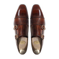 Velori - Men's Reddish Brown Box Leather High Shine Double Monkstrap