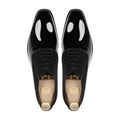 Camenca - Men's Black Patent Leather and Kid Suede Oxford Shoe