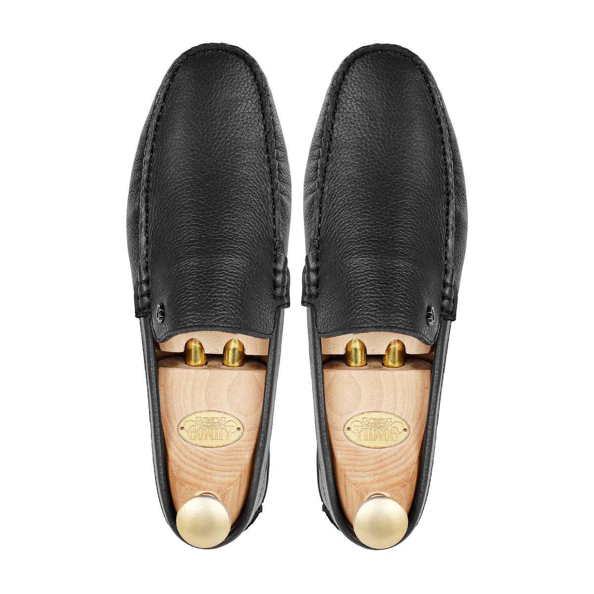 Voke - Men's Black Pebble Grain Leather Driver Shoe