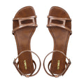 Aloura - Women's High Shine Tan Strapped Sandal
