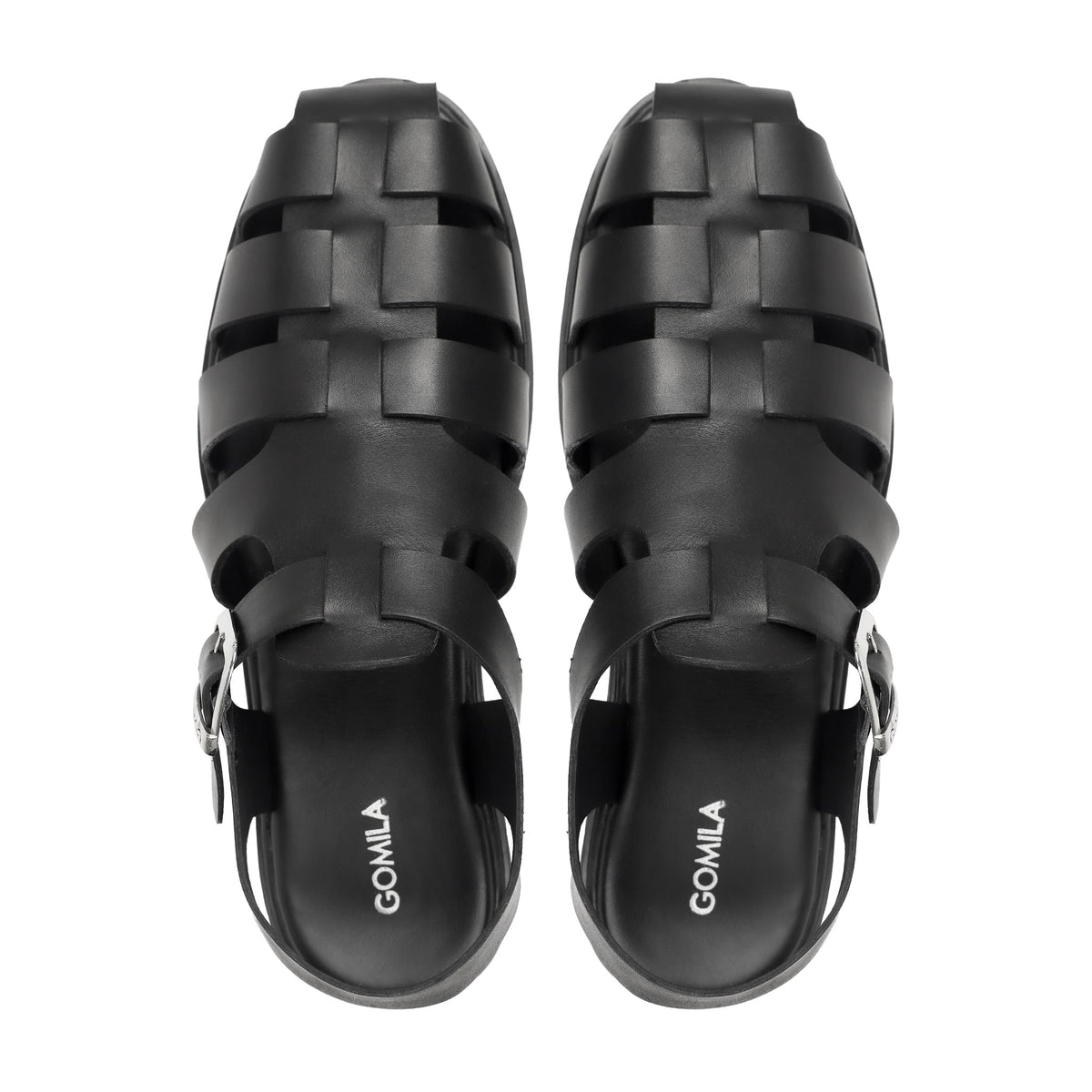 Venturo - Men's Black Calf Leather Sandal