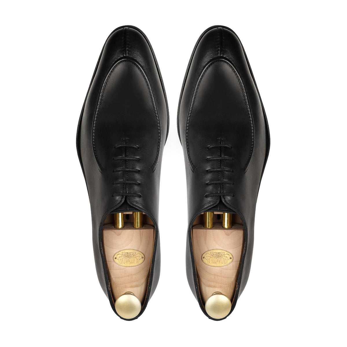 Corded - Men's Black Calf Leather Wholecut Shoe