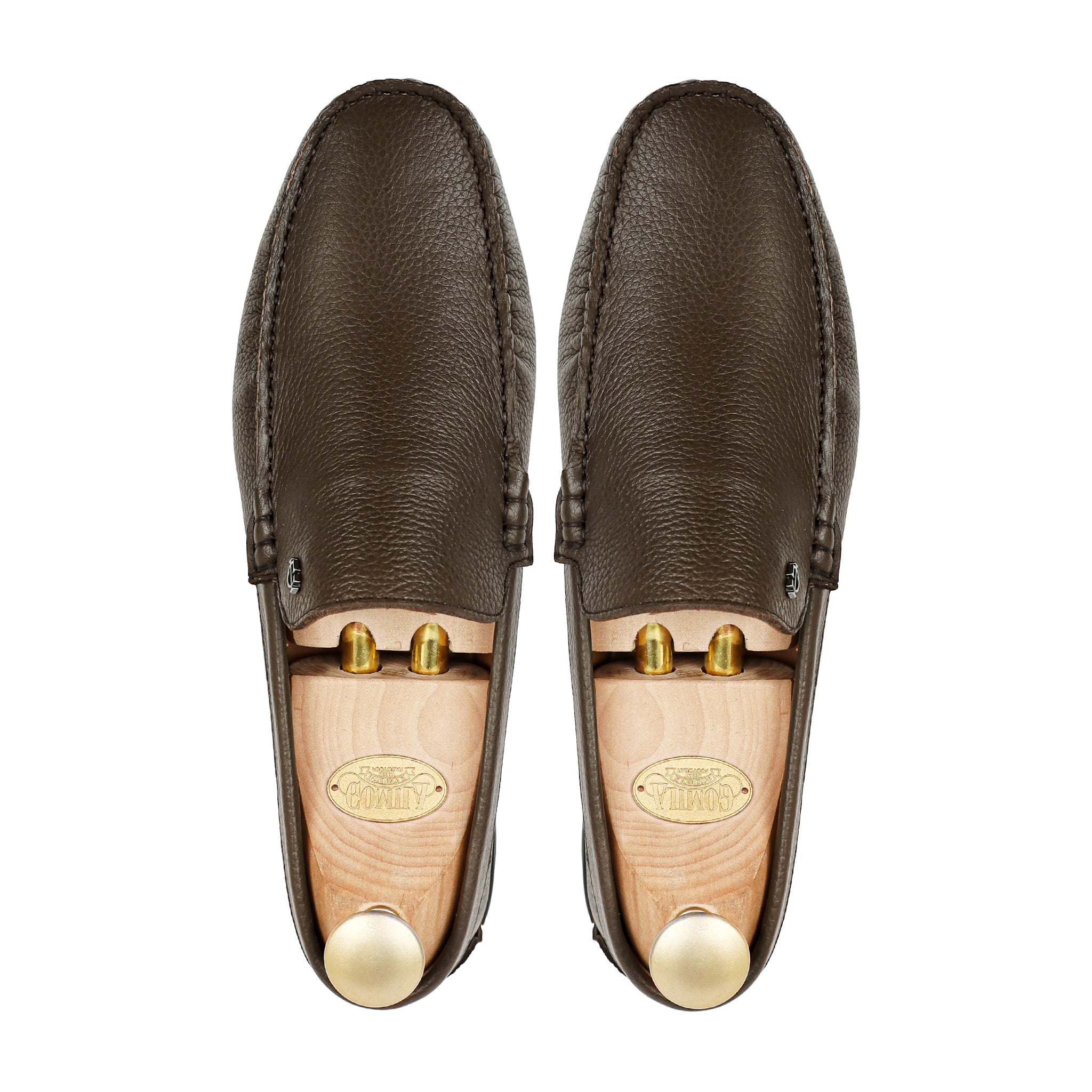 Voke - Men's Dark Brown Pebble Grain Leather Driver Shoe