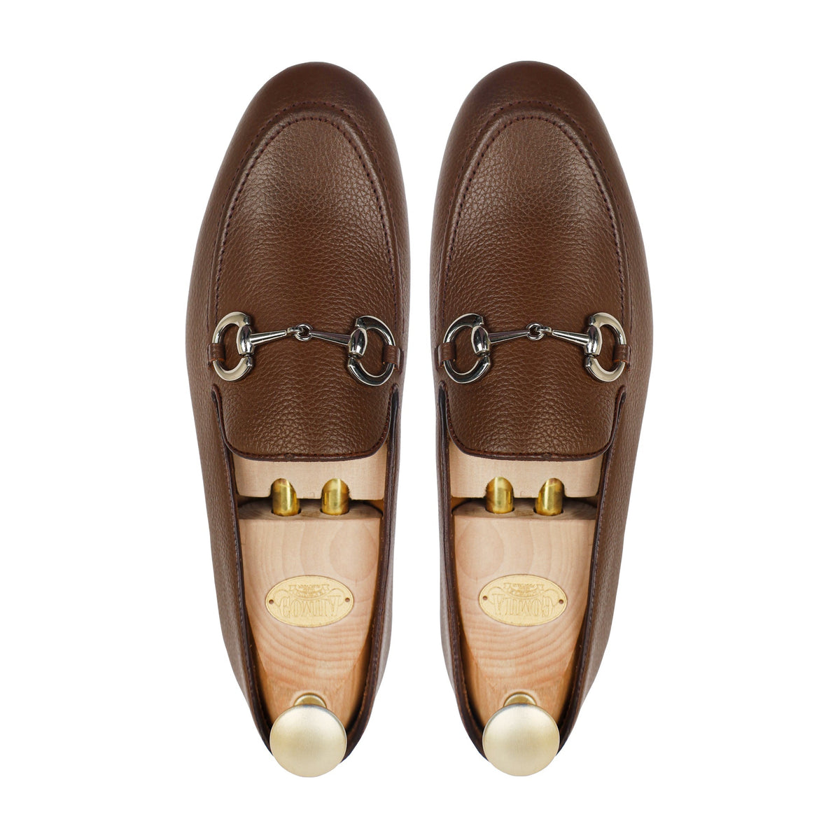 Byron - Men's Brown Pebble Grain Leather Loafer