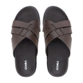 Callum - Men's Dark Brown Pebble Grain Leather Slipper