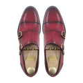 Kayden - Men's Burnished Cherry Calf Leather Double Monkstrap - Goodyear Welted