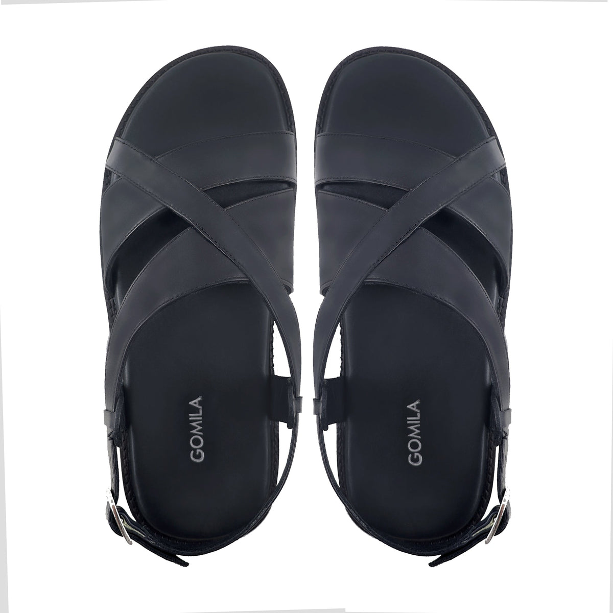 Akiyama - Men's Black Calf Leather Sandal
