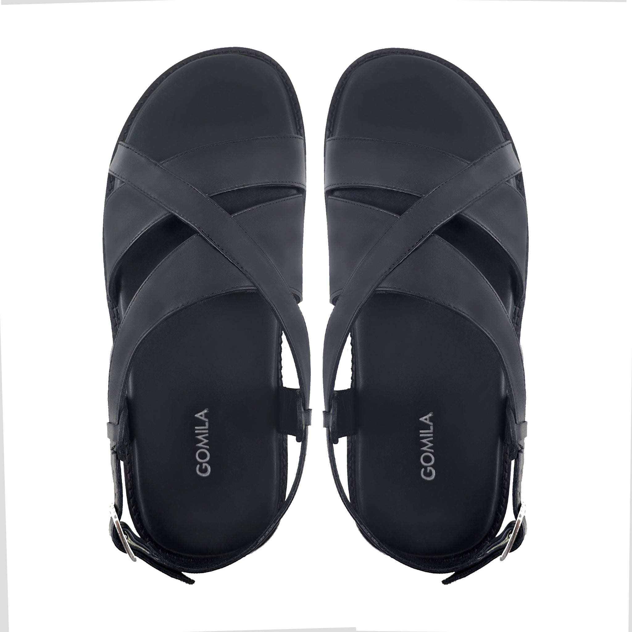 Akiyama - Men's Black Calf Leather Sandal