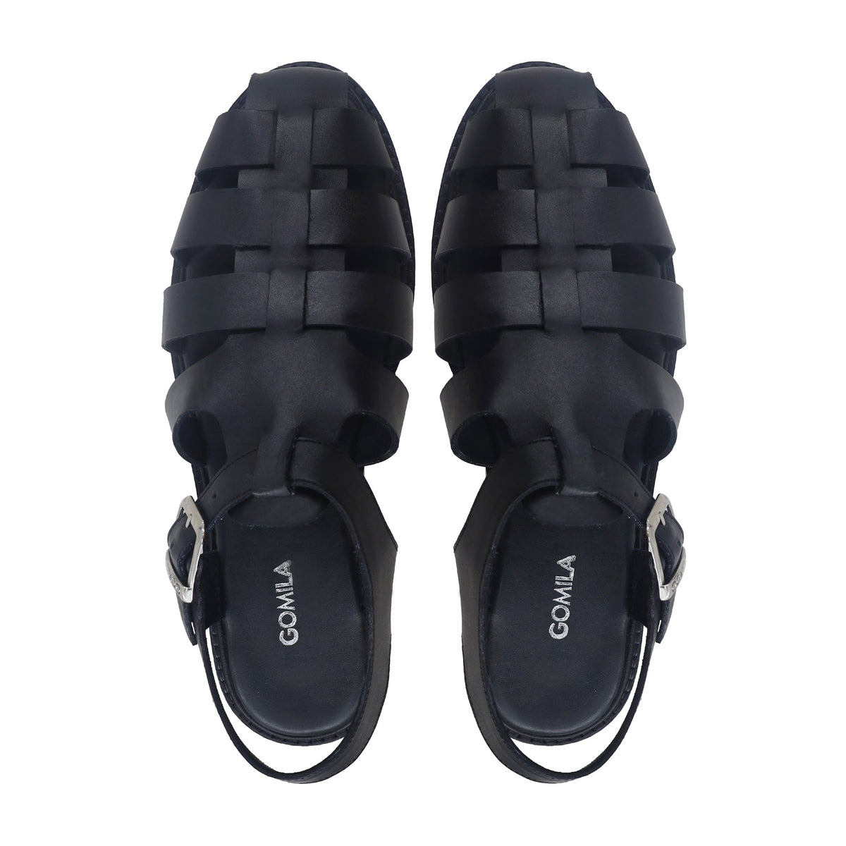 Balmo - Men's Black Calf Leather Sandal
