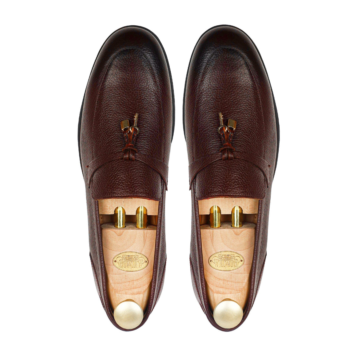 Brent - Men's Oxblood Pebble Grain Leather Loafer