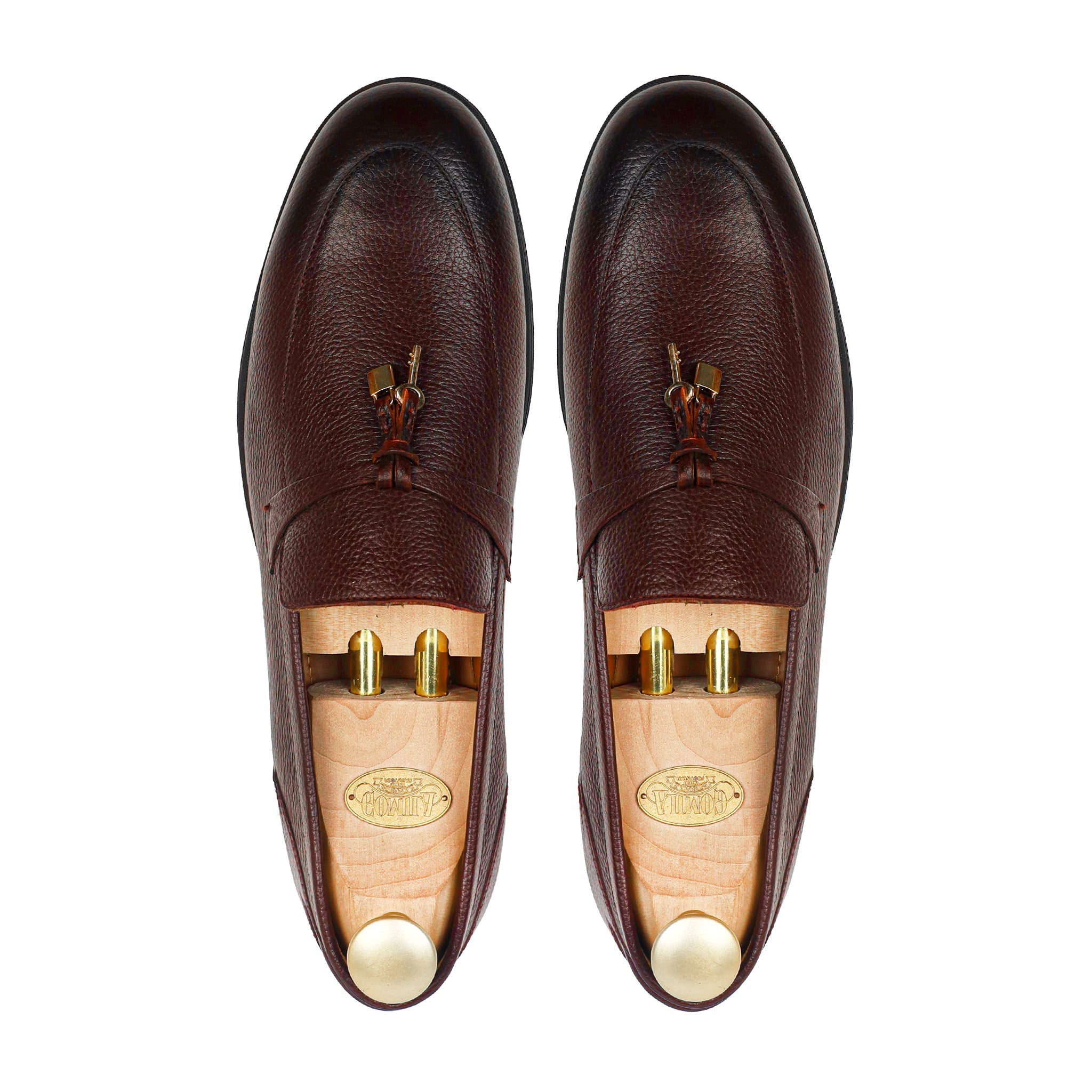 Brent - Men's Oxblood Pebble Grain Leather Loafer