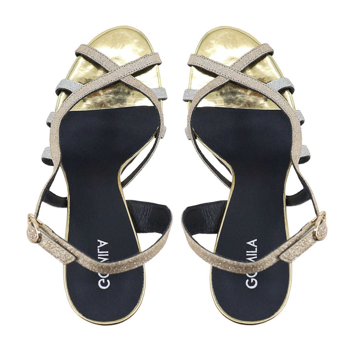 Lily - Women's Silver and Golden Strapped Heels