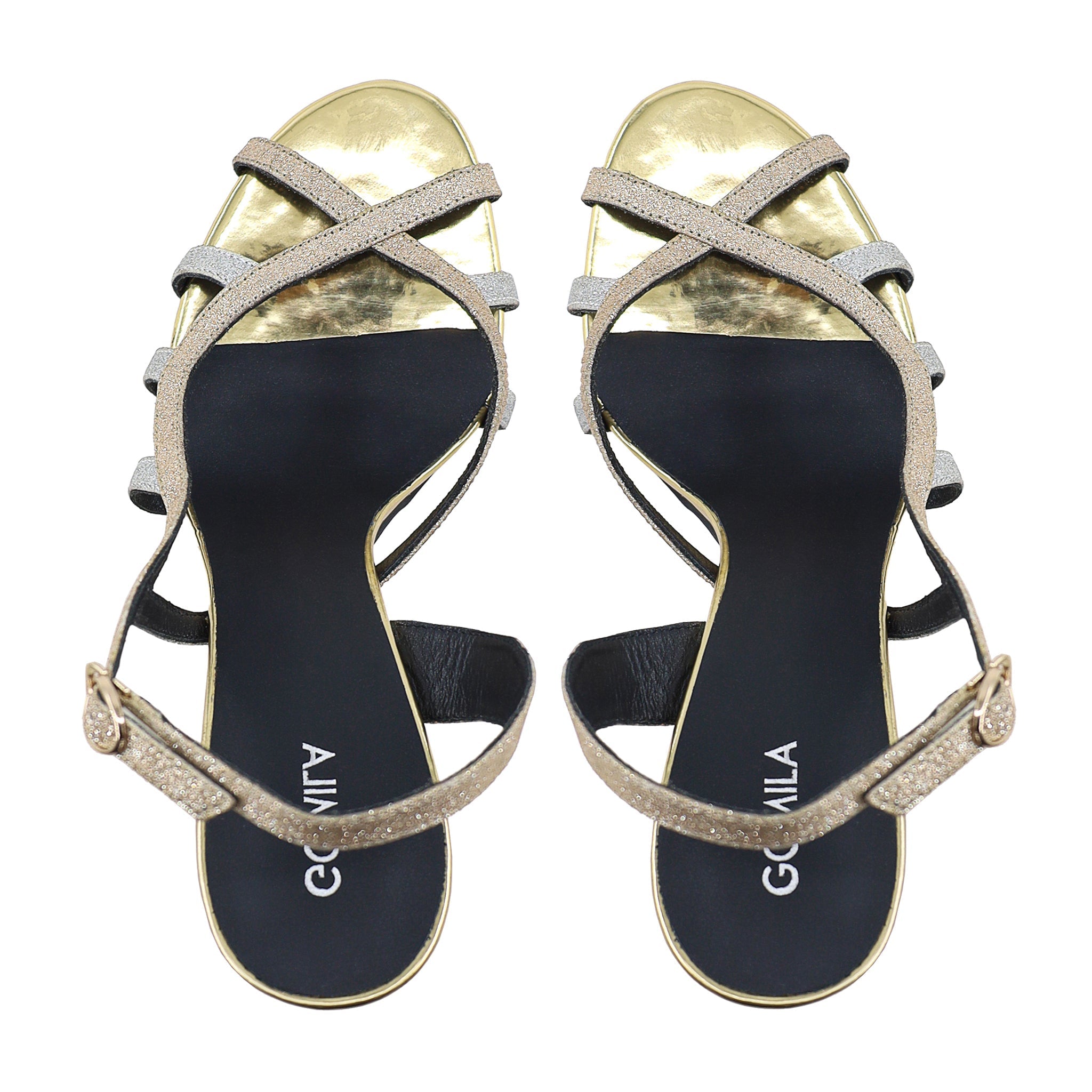 Lily - Women's Silver and Golden Strapped Heels