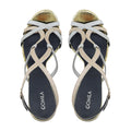 Luana - Women's Silver and Golden Strapped 90mm Heels