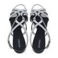 Luana - Women's Silver High Shine Strapped 90mm Heels
