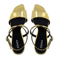 Anna - Women's Golden High Shine Strapped Heels