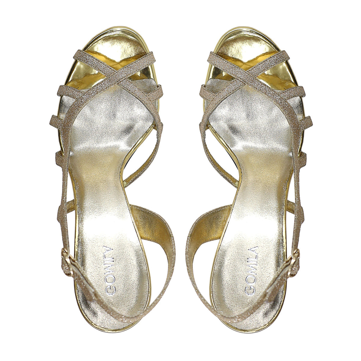 Lily - Women's Golden Strapped 90mm Heels