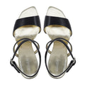 Anna - Women's Golden and Black Strapped Heels