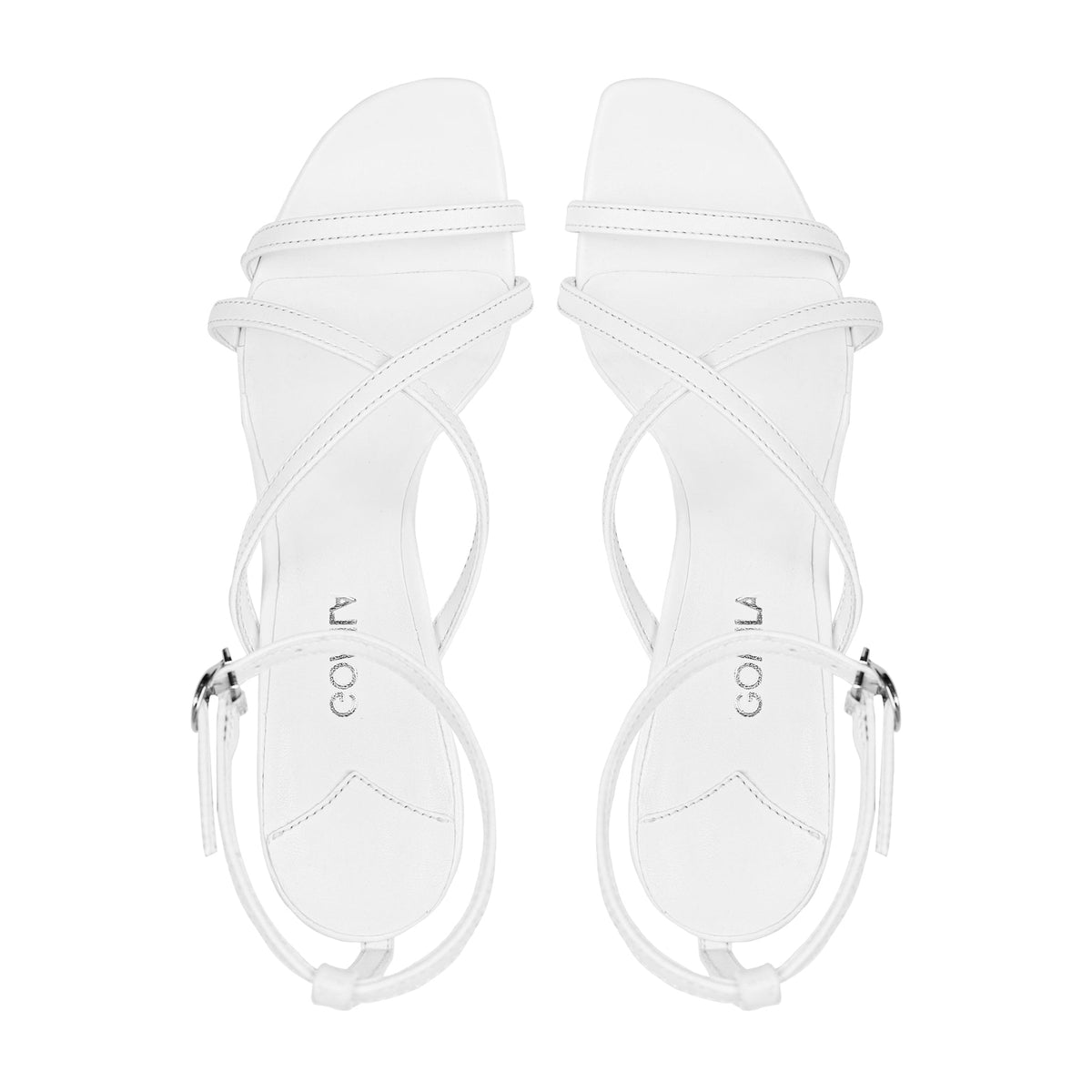 Arlina - Women's White Strapped Heel