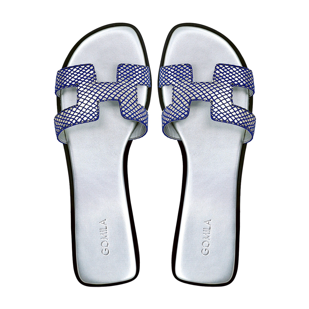 Stephanie - Women's Blue and Golden Slipper