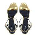 Emilia - Women's Golden High Shine Strapped 90mm Heels