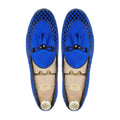 Solevo - Men's Blue Suede and Black Patent Hand Woven Leather Loafer