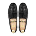 Velmora- Men's Black Hand Woven Calf Leather Loafer