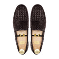 Velmora- Men's Dark Brown Hand Woven Calf Leather Loafer