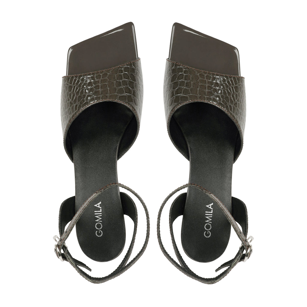Glamstep - Women's Dark Grey Strapped Heel