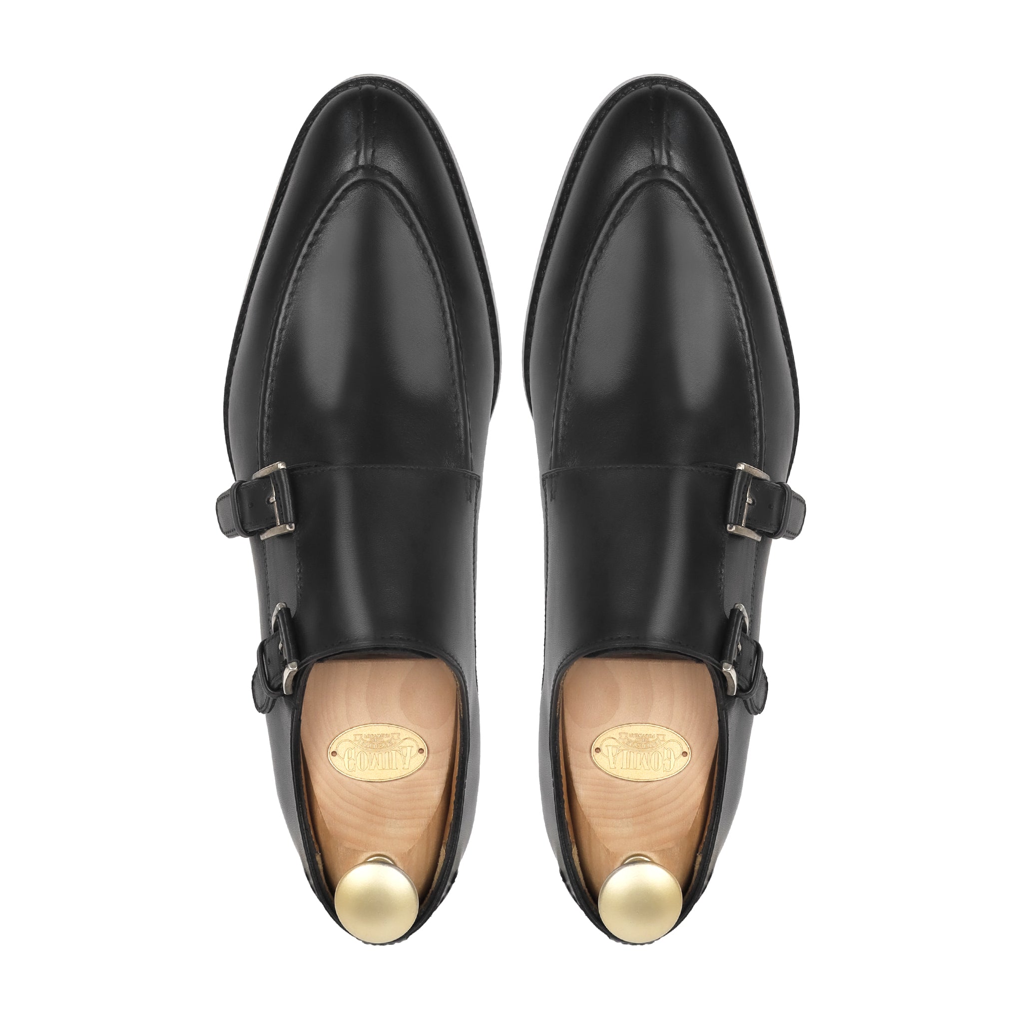 Nexo - Men's Black Calf Leather Double Monkstrap