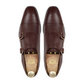 Leo - Men's Oxblood Pebble Grain Leather Double Monkstrap