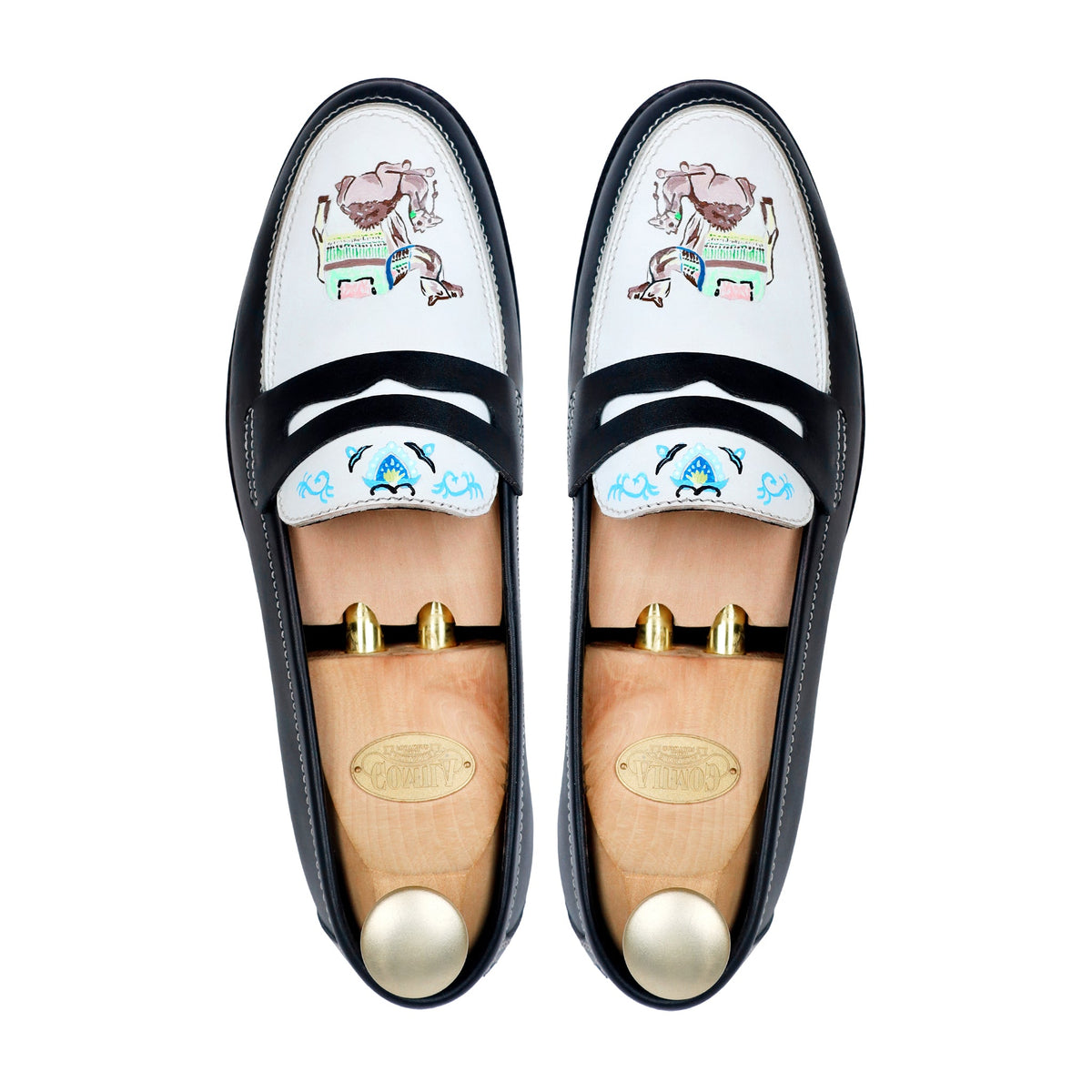 Osven - Men's Black Hand Painted Loafer