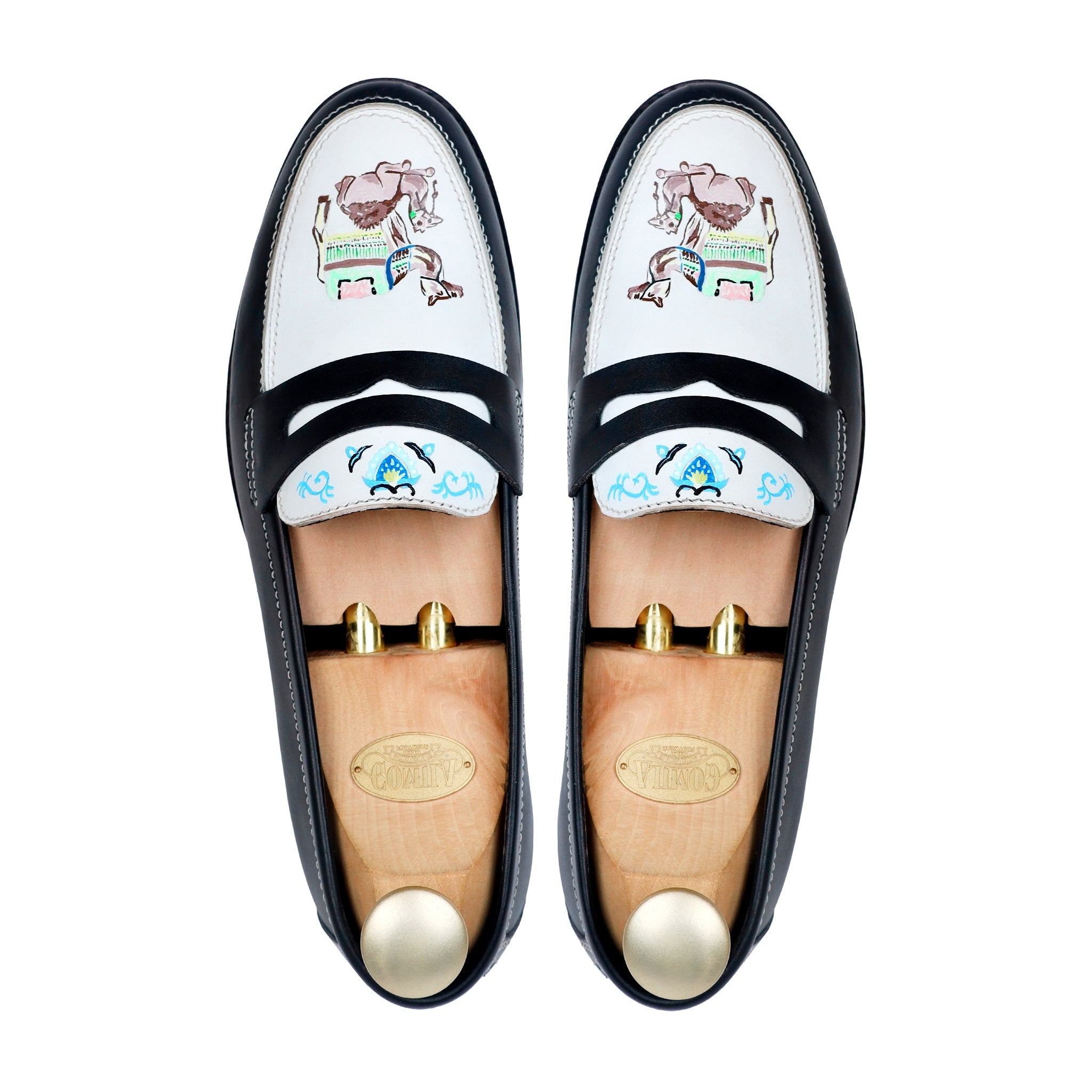 Osven - Men's Black Hand Painted Loafer