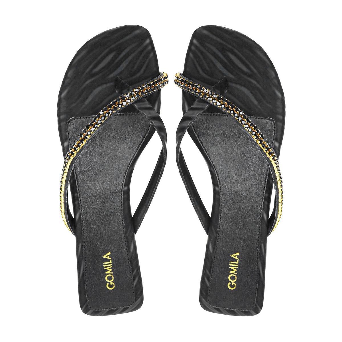 Seren - Women's Black and Yellow Slipper