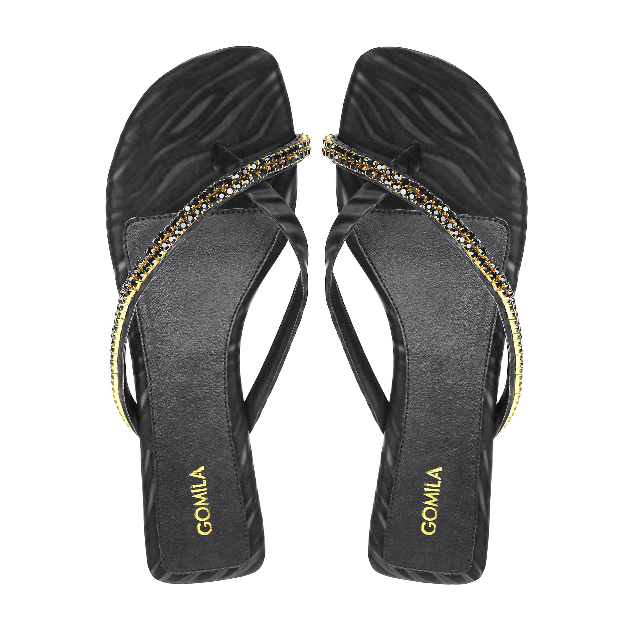 Seren - Women's Black and Yellow Slipper