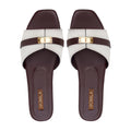 Nira - Women's Dark Brown And White Slipper