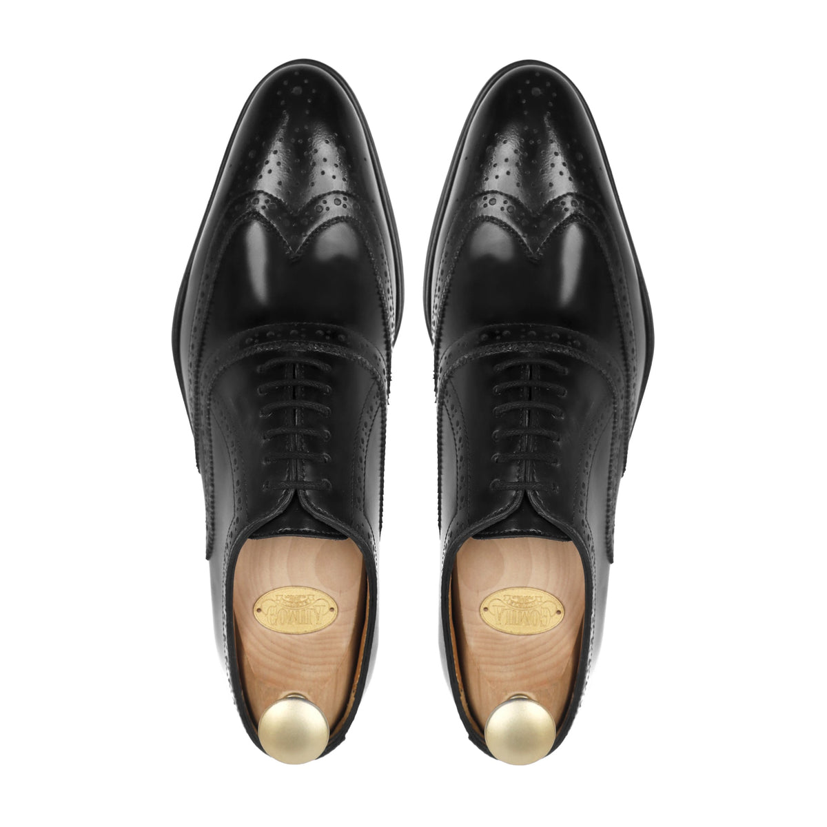 Mexo - Men's Black Box Leather High Shine Oxford Shoe