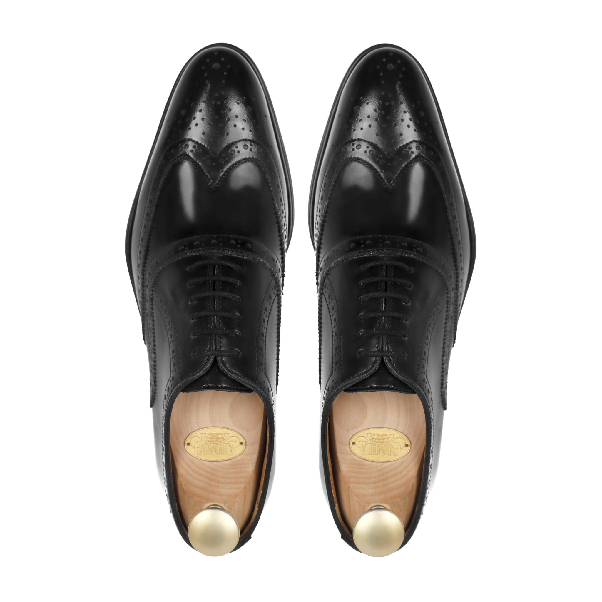 Mexo - Men's Black Box Leather High Shine Oxford Shoe