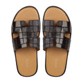 Cameron CROCO - Men's Dark Brown Crocodile Embossed Calf Leather Slipper