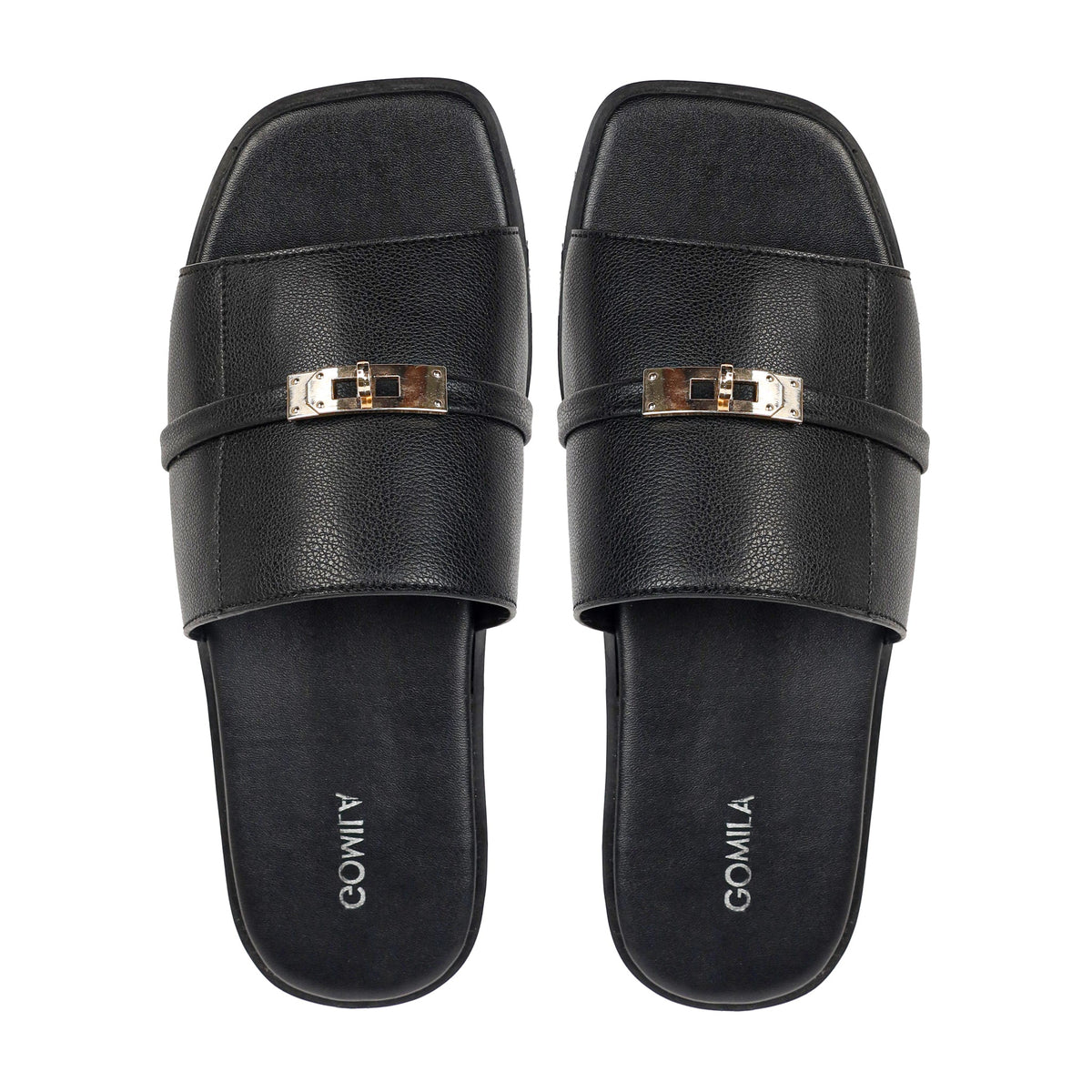 Slenza - Men's Black Calf Leather Slipper