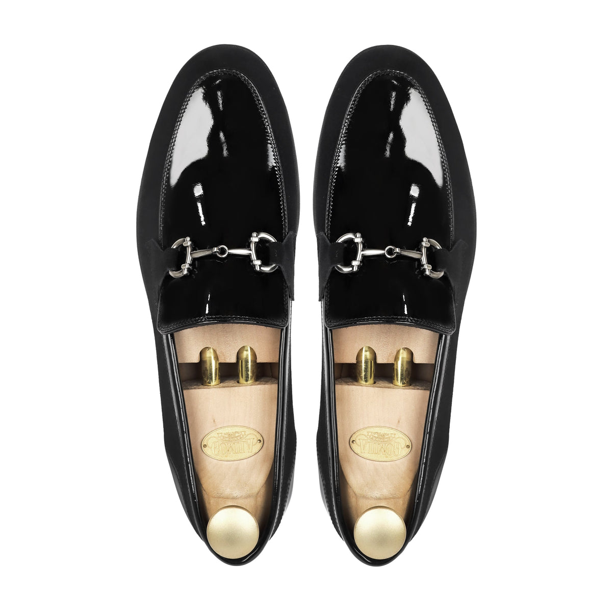 Fenzy- Men's Black Patent and Suede Leather Loafer