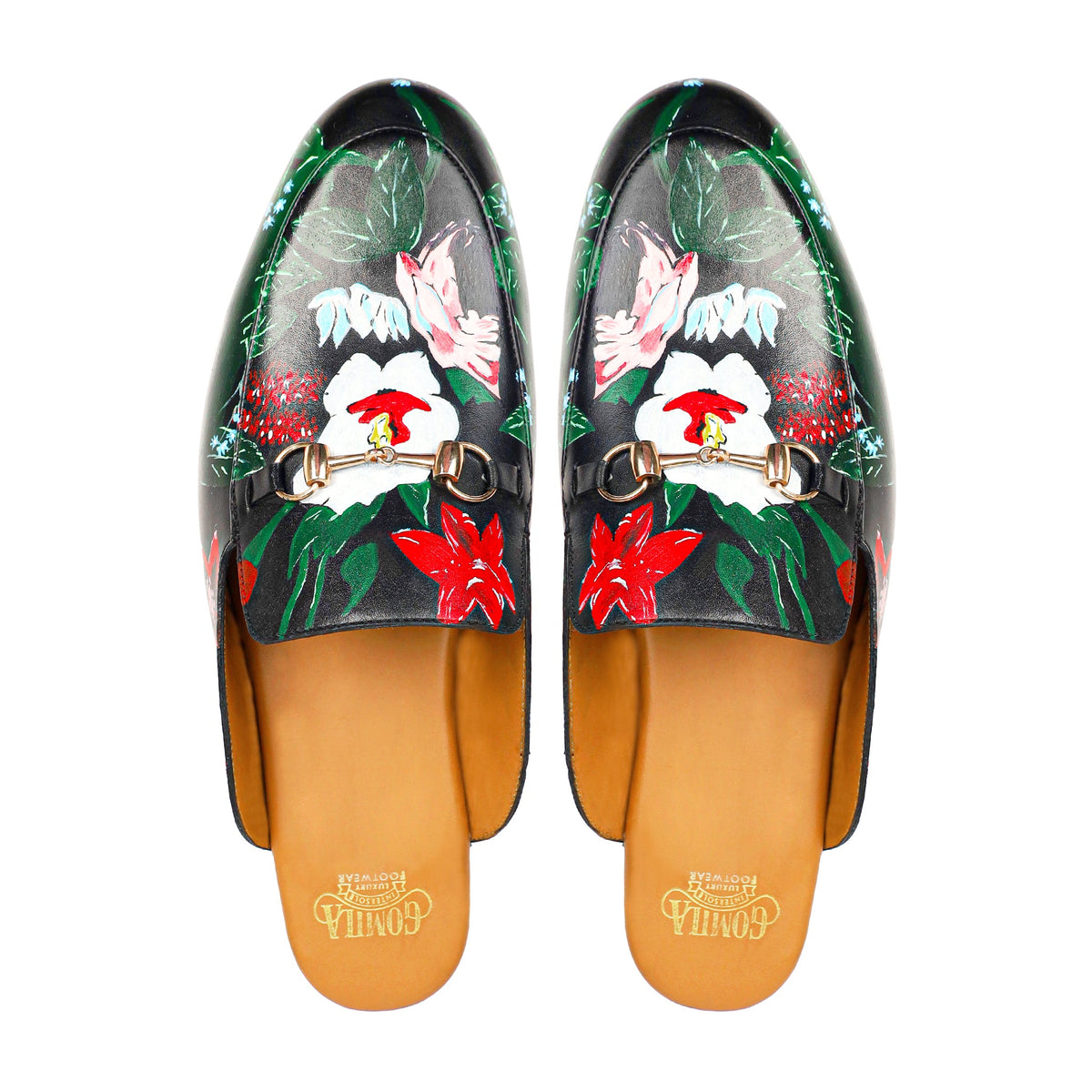 Bellano - Men's Black Hand Painted Slipper